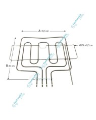 Άνω Αντίσταση & Γκριλ Φούρνου Pitsos 1100 + 1700 Watt Άνω Αντίσταση & Γκριλ Φούρνου Pitsos 1100 + 1700 Watt