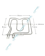 Άνω Αντίσταση & Γκριλ Φούρνου Indesit 1000+1200 Watt Άνω Αντίσταση & Γκριλ Φούρνου Indesit 1000+1200 Watt