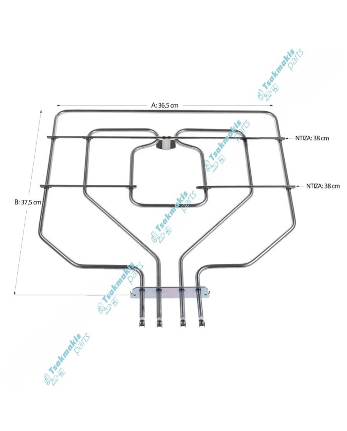 Άνω Αντίσταση & Γκριλ Φούρνου Bosch/Siemens 1000+1700 Watt Άνω Αντίσταση & Γκριλ Φούρνου Bosch/Siemens 1000+1700 Watt