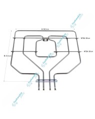Άνω Αντίσταση & Γκριλ Φούρνου Bosch/Siemens 1000+1700 Watt Άνω Αντίσταση & Γκριλ Φούρνου Bosch/Siemens 1000+1700 Watt