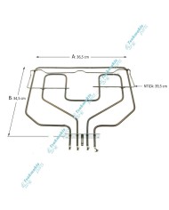 Αντίσταση & Γκριλ Φούρνου Bosch/Siemens 1150+1150 Watt Αντίσταση & Γκριλ Φούρνου Bosch/Siemens 1150+1150 Watt