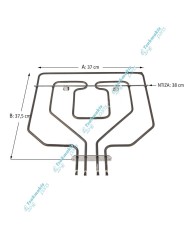 Άνω αντίσταση & Γκρίλ Φούρνου Bosch/Siemens 2800 Watt Άνω αντίσταση & Γκρίλ Φούρνου Bosch/Siemens 2800 Watt