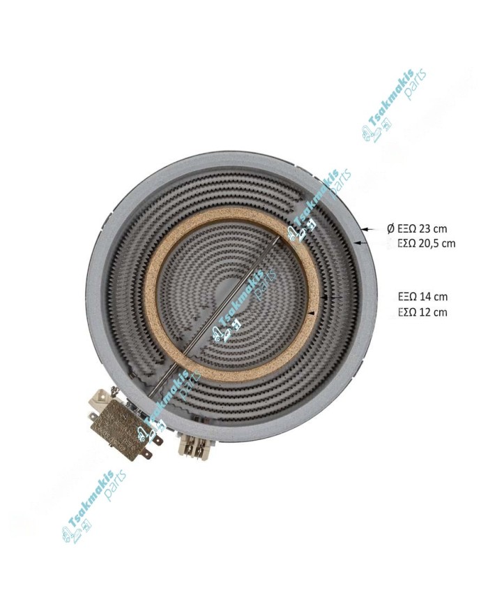 Εστία Κεραμική EGO Φ230/140mm-2200/750 Watt (Διπλή) Εστία Κεραμική EGO Φ230/140mm-2200/750 Watt (Διπλή)