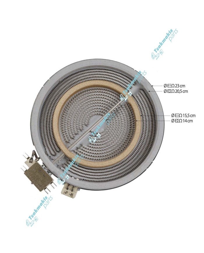 Εστία Κεραμική EGO Φ230/153mm-2200/1000 Watt (Διπλή) Εστία Κεραμική EGO Φ230/153mm-2200/1000 Watt (Διπλή)