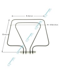 Κάτω Αντίσταση Φούρνου συμβατή για Miele 230 Volt-574 Watt/70,8 Volt-587,5 Watt Κάτω Αντίσταση Φούρνου συμβατή για Miele 230 Volt-574 Watt/70,8 Volt-587,5 Watt