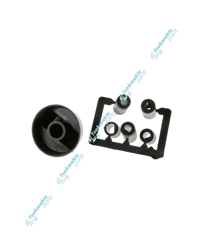 Κουμπί Κουζίνας με Αντάπτορες (Μαύρο)