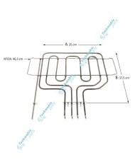 Άνω Αντίσταση & Γκριλ Φούρνου Pitsos Uniflam 1100+1700 Watt Άνω Αντίσταση & Γκριλ Φούρνου Pitsos Uniflam 1100+1700 Watt